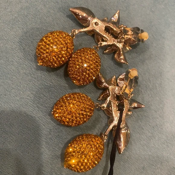 DIVINE 🍋 Marina Rinaldi Crystal Limonaia Earrings Lemons 🍋 - Picture 8 of 15